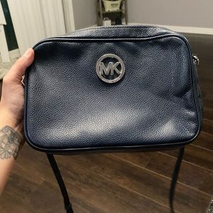 Navy Michael Kors leather crossbody bag
